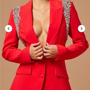 *BRAND NEW* Red Embellished Women's Two Piece Suit
